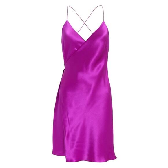 Mason by Michelle Mason Strappy Silk Wrap Dress in Orchid - Picture 1 of 16